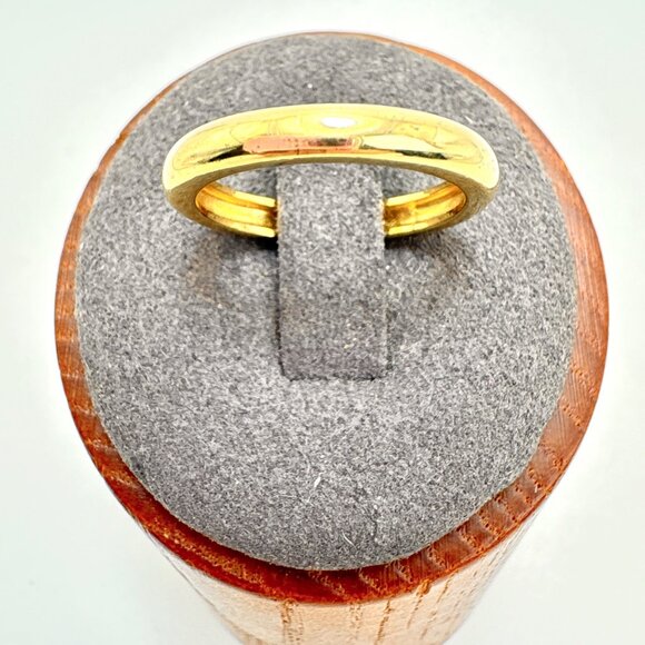 VTG Gold Over Sterling Silver 925 Half Round Wedding Band 3mm Ring Size 7 - Picture 2 of 12